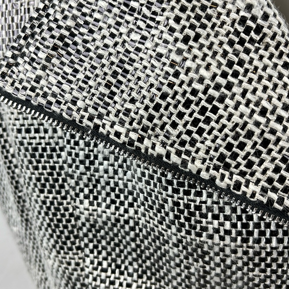 Wes Gordon Tweed Asymmetrical Zip Up Black and White Cotton Silk‎ Vest Size 8 - Picture 6 of 16